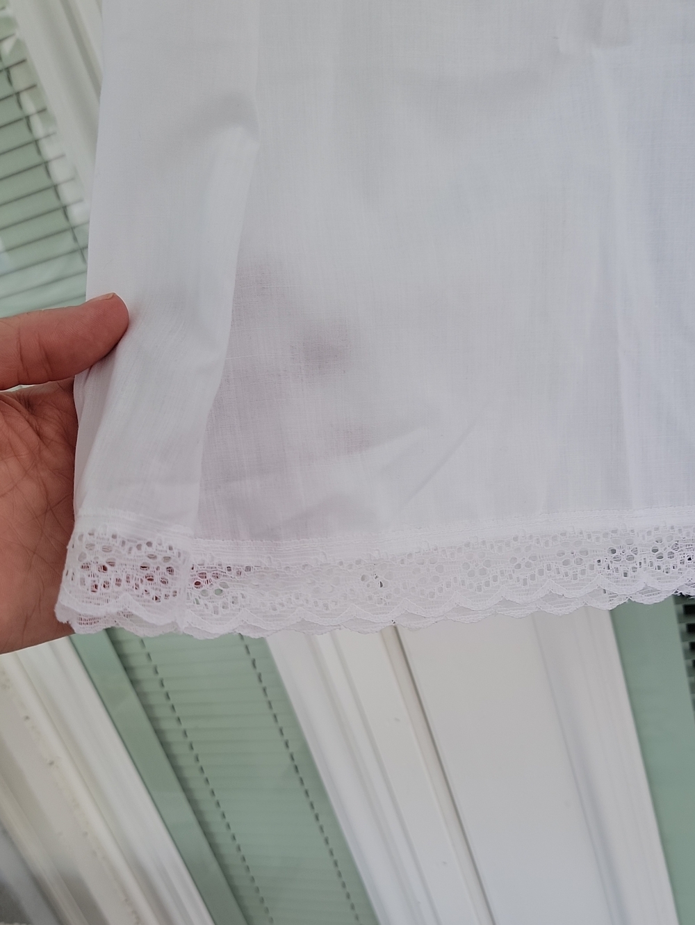 Vintage Cotton Blend White Half Slip with Lace Trim Sz M - Picture 3 of 11
